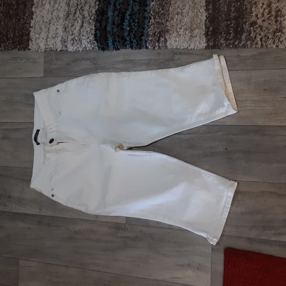 Womens LEE Jean's pants Sz 10m Capris Modern Series Curvy Fit White Midrise